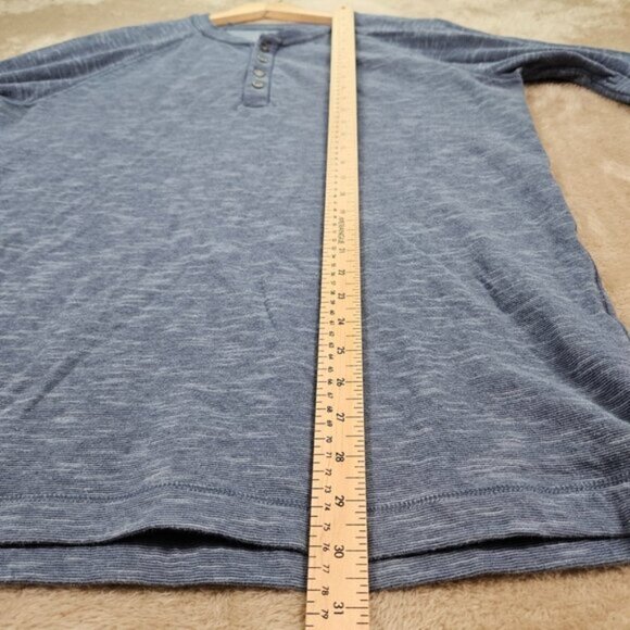 Eddie Bauer Henley Shirt Blue Pullover Long Sleeve Men's Size TL Tall Man - Picture 4 of 10